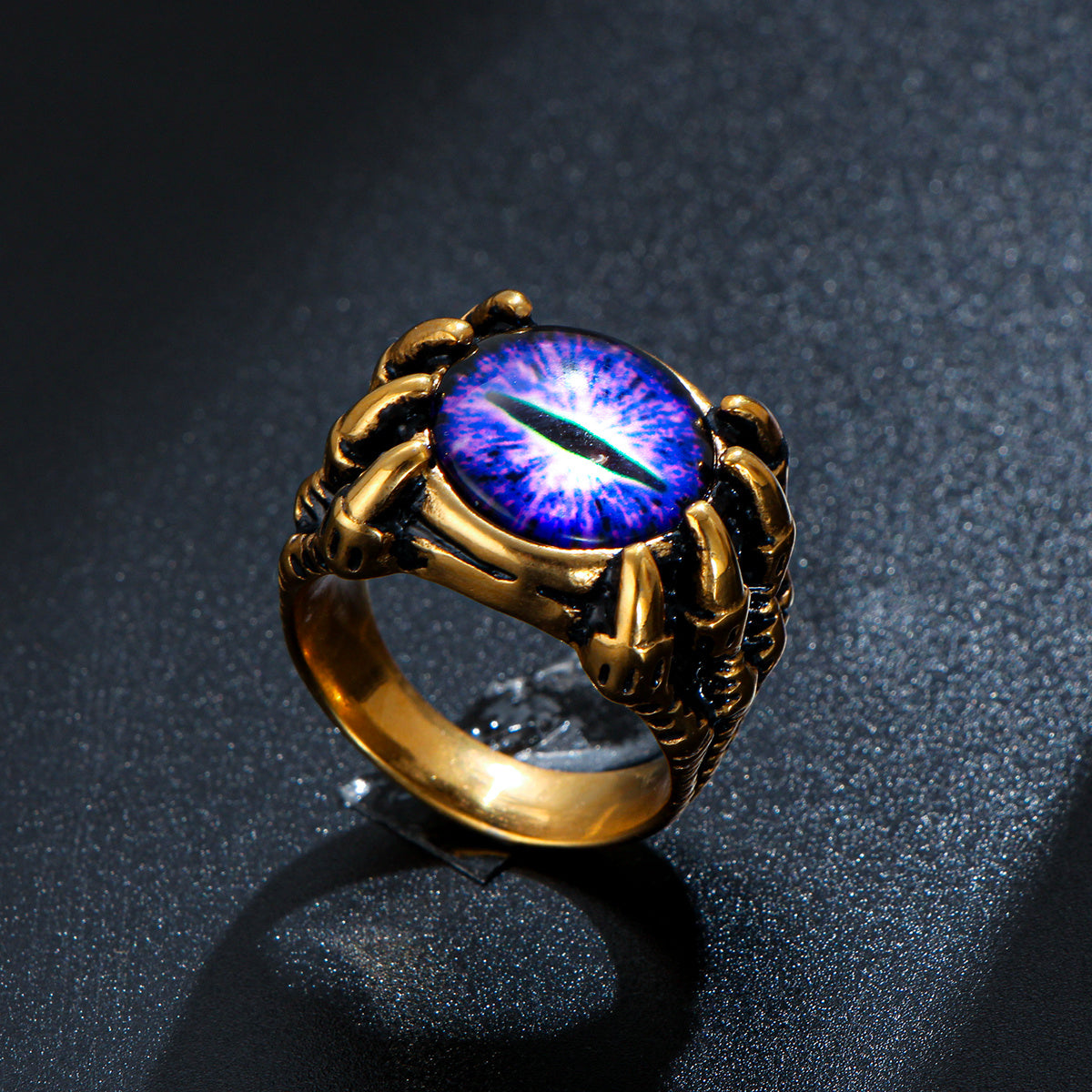 LNCHRAN Dragon Claw Evil Eye Ring Unisex Gothic Vintage Statement Jewelry