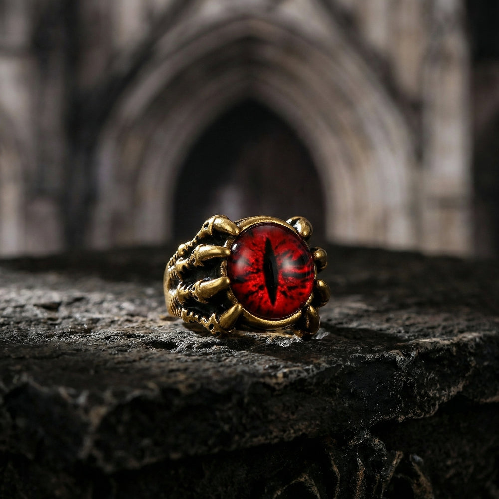 LNCHRAN Dragon Claw Evil Eye Ring Unisex Gothic Vintage Statement Jewelry