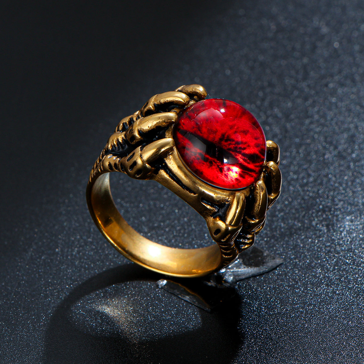 LNCHRAN Dragon Claw Evil Eye Ring Unisex Gothic Vintage Statement Jewelry