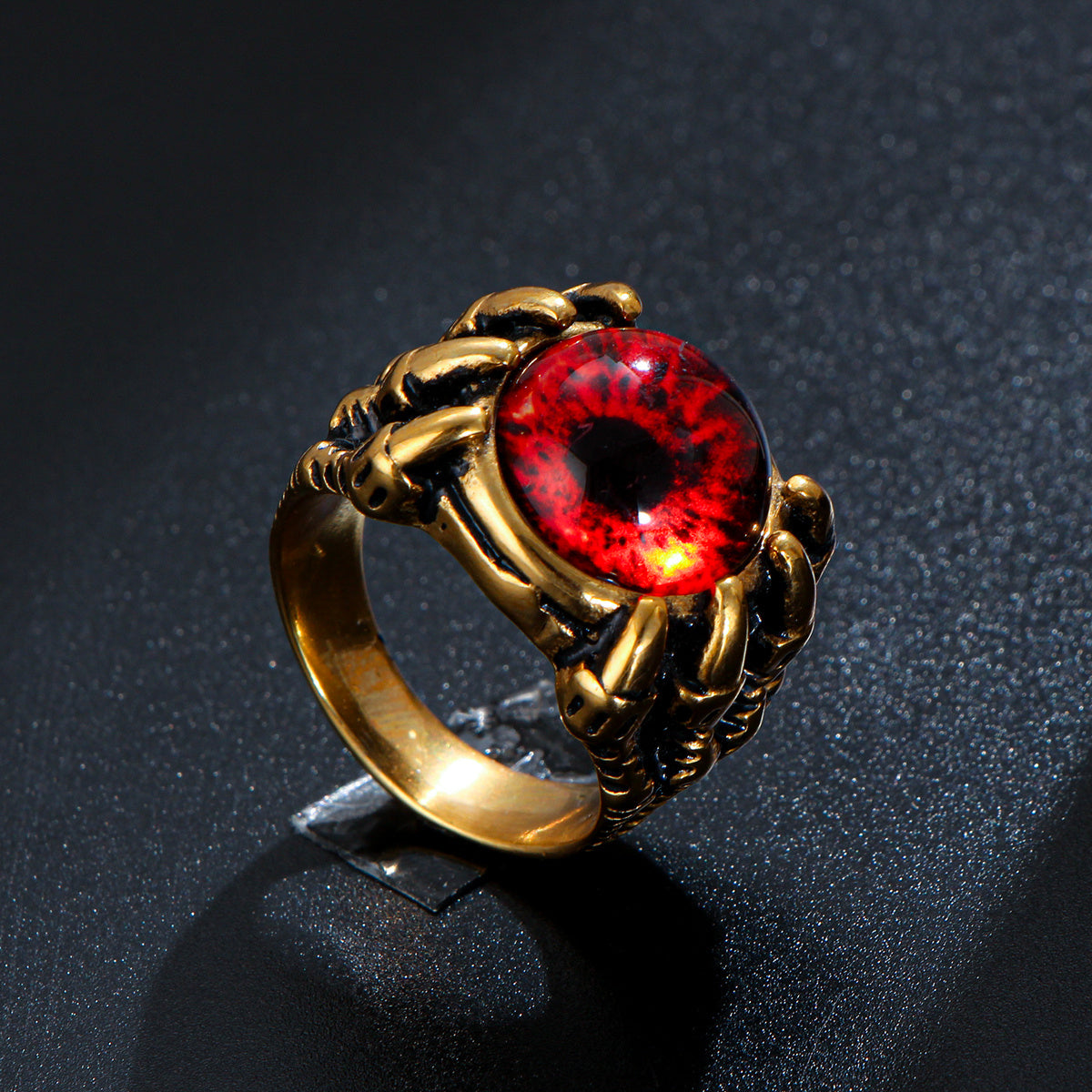 LNCHRAN Dragon Claw Evil Eye Ring Unisex Gothic Vintage Statement Jewelry